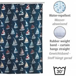 WENKO Duschvorhang Regatta - Polyester - Mehrfarbig -Badaccessoires Verkäufe 1000289437 210907 16454200064 DETAILS P000000001000289437