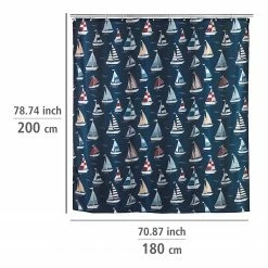 WENKO Duschvorhang Regatta - Polyester - Mehrfarbig -Badaccessoires Verkäufe 1000289437 210907 16454200066 SKETCH DETAILS P000000001000289437 sketch