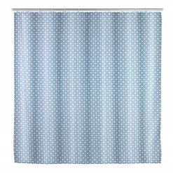 WENKO Duschvorhang Cristal - Polyester - Blau / Weiß
