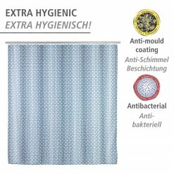 WENKO Duschvorhang Cristal - Polyester - Blau / Weiß -Badaccessoires Verkäufe 1000289452 210907 16454300095 DETAILS P000000001000289452