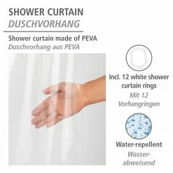 WENKO Duschvorhang Salda - Polyethylen-Vinylacetat - Transparent 10 WENKO Duschvorhang Salda - Polyethylen-Vinylacetat - Transparent -Badaccessoires Verkäufe 1000289456 210907 16455600315 DETAILS P000000001000289456