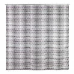 WENKO Duschvorhang Leblon - Polyester - Weiß / Grau