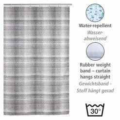 WENKO Duschvorhang Leblon - Polyester - Weiß / Grau -Badaccessoires Verkäufe 1000289465 210907 16454600135 DETAILS P000000001000289465