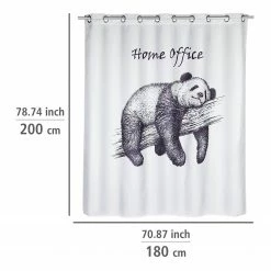 WENKO Duschvorhang Home Office - Polyester - Weiß / Schwarz -Badaccessoires Verkäufe 1000289468 210907 16454700152 SKETCH DETAILS P000000001000289468 sketch