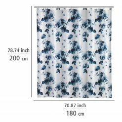 WENKO Duschvorhang Rose - Polyester - Weiß / Blau -Badaccessoires Verkäufe 1000289472 210907 16454700157 SKETCH DETAILS P000000001000289472 sketch