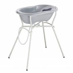Rotho Babydesign Babybadewannen-Set TOP Badelösung 4-tlg - Grau