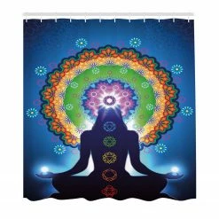 Twentyfour Duschvorhang Mandala Chakra - Polyester - Mehrfarbig - 175 x 180 cm