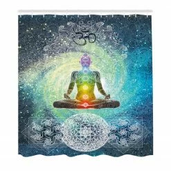Twentyfour Duschvorhang Mandala Zen - Polyester - Mehrfarbig - 175 x 220 cm