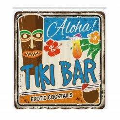 Twentyfour Duschvorhang Tiki Bar - Polyester - Mehrfarbig - 175 x 240 cm