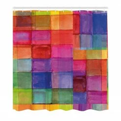Twentyfour Duschvorhang Regenbogen Farben - Polyester - Mehrfarbig - 175 x 240 cm