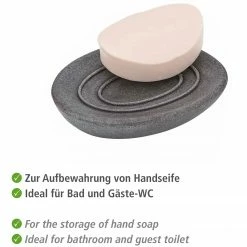WENKO Seifenablage Pebble Stone - Polyresin - Grau -Badaccessoires Verkäufe 1000333026 220218 050 DETAILS P000000001000333026