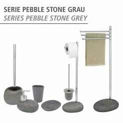 WENKO Seifenablage Pebble Stone - Polyresin - Grau -Badaccessoires Verkäufe 1000333026 220218 060 DETAILS P000000001000333026