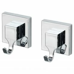 WENKO Vacuum-Loc Wandhaken Quadro (2er-Set) - ABS - Silber