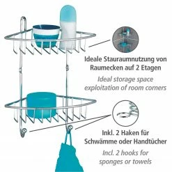 WENKO Eckregal Milano - Stahl - Silber -Badaccessoires Verkäufe 1000333048 220218 030 DETAILS P000000001000333048