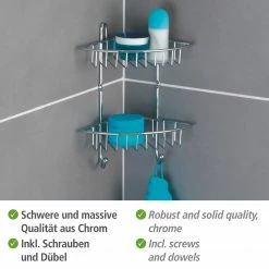 WENKO Eckregal Milano - Stahl - Silber -Badaccessoires Verkäufe 1000333048 220218 040 DETAILS P000000001000333048