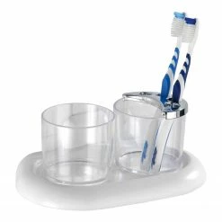 WENKO Zahnputzbecher Pure - ABS, Becher: Polystyrol - Weiß