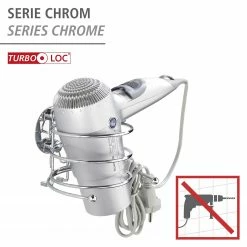 WENKO Turbo-Loc Haartrocknerhalter Eperny - Stahl - Silber -Badaccessoires Verkäufe 1000333066 220218 032 DETAILS P000000001000333066