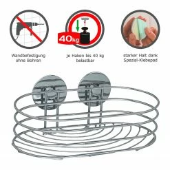 WENKO Turbo-Loc Wandablage Eperny - Stahl - Silber -Badaccessoires Verkäufe 1000333067 220218 030 DETAILS P000000001000333067