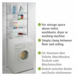 WENKO Teleskopregal Ellera - Stahl - Silber -Badaccessoires Verkäufe 1000333072 220218 030 DETAILS P000000001000333072