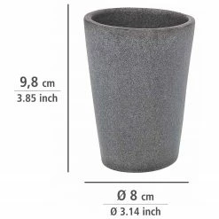 WENKO Zahnputzbecher Pebble Stone - Polyresin - Grau -Badaccessoires Verkäufe 1000333073 220218 500 SKETCH DETAILS P000000001000333073 sketch