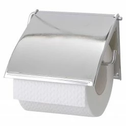 WENKO Toilettenpapierhalter Cover - Stahl - Silber
