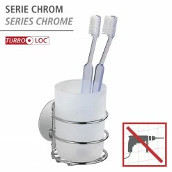 WENKO Turbo-Loc Zahnputzbecher Eperny - Stahl / Polypropylen - Silber -Badaccessoires Verkäufe 1000333077 220218 031 DETAILS P000000001000333077