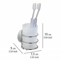 WENKO Turbo-Loc Zahnputzbecher Eperny - Stahl / Polypropylen - Silber -Badaccessoires Verkäufe 1000333077 220218 500 SKETCH DETAILS P000000001000333077 sketch
