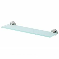 WENKO Glas Wandablage Bosio - Edelstahl - Silber