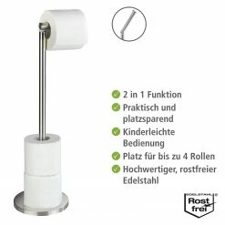 WENKO Stand-Toilettenpapierhalter Courban - Edelstahl - Matt -Badaccessoires Verkäufe 1000333126 220218 050 DETAILS P000000001000333126