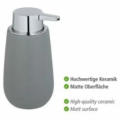 WENKO Seifenspender Badi - Keramik - Grau -Badaccessoires Verkäufe 1000333128 220218 030 DETAILS P000000001000333128
