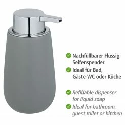 WENKO Seifenspender Badi - Keramik - Grau -Badaccessoires Verkäufe 1000333128 220218 040 DETAILS P000000001000333128