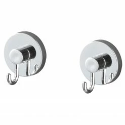 WENKO Vacuum-Loc Haken Glostrup (2er-Set) - ABS - Silber