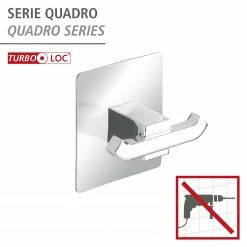 WENKO Turbo-Loc Wandhaken Duo - Edelstahl / ABS - Silber -Badaccessoires Verkäufe 1000333139 220218 032 DETAILS P000000001000333139