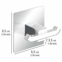 WENKO Turbo-Loc Wandhaken Duo - Edelstahl / ABS - Silber -Badaccessoires Verkäufe 1000333139 220218 500 SKETCH DETAILS P000000001000333139 sketch