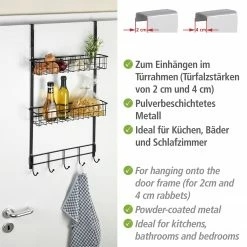 WENKO Hängeregal Eperny - Metall, pulverbeschichtet - Schwarz -Badaccessoires Verkäufe 1000333201 220218 036 DETAILS P000000001000333201