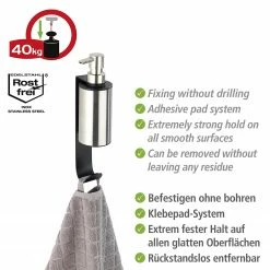 WENKO Seifenspender Telde - Edelstahl - Schwarz -Badaccessoires Verkäufe 1000333210 220218 032 DETAILS P000000001000333210