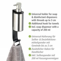 WENKO Seifenspender Telde - Edelstahl - Schwarz -Badaccessoires Verkäufe 1000333210 220218 034 DETAILS P000000001000333210
