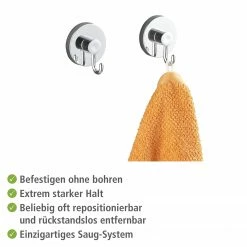 WENKO Vacuum-Loc Haken Gerald II - ABS - Silber -Badaccessoires Verkäufe 1000333222 220218 031 DETAILS P000000001000333222
