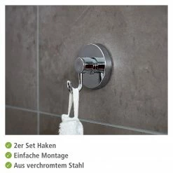 WENKO Vacuum-Loc Haken Gerald II - ABS - Silber -Badaccessoires Verkäufe 1000333222 220218 032 DETAILS P000000001000333222