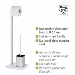 WENKO Stand WC-Garnitur Aprilia - Edelstahl - Weiß -Badaccessoires Verkäufe 1000333227 220218 033 DETAILS P000000001000333227