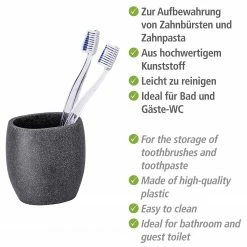 WENKO Zahnputzbecher Puro - Anthrazit -Badaccessoires Verkäufe 1000333259 220218 040 DETAILS P000000001000333259