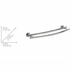 WENKO Handtuchstange Duo Cuba - Zinkdruckguss - Silber -Badaccessoires Verkäufe 1000333260 220218 500 SKETCH DETAILS P000000001000333260 sketch