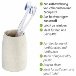 WENKO Zahnputzbecher Goa - Beige -Badaccessoires Verkäufe 1000333277 220218 040 DETAILS P000000001000333277