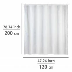 WENKO Duschvorhang Uni III - Polyethylen-Vinylacetat - Weiß - 120 x 200 cm -Badaccessoires Verkäufe 1000341084 220406 500 SKETCH DETAILS P000000001000341084 sketch