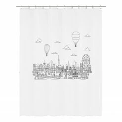 Kleine Wolke Duschvorhang Wonderland - PEVA - Schwarz / Weiß