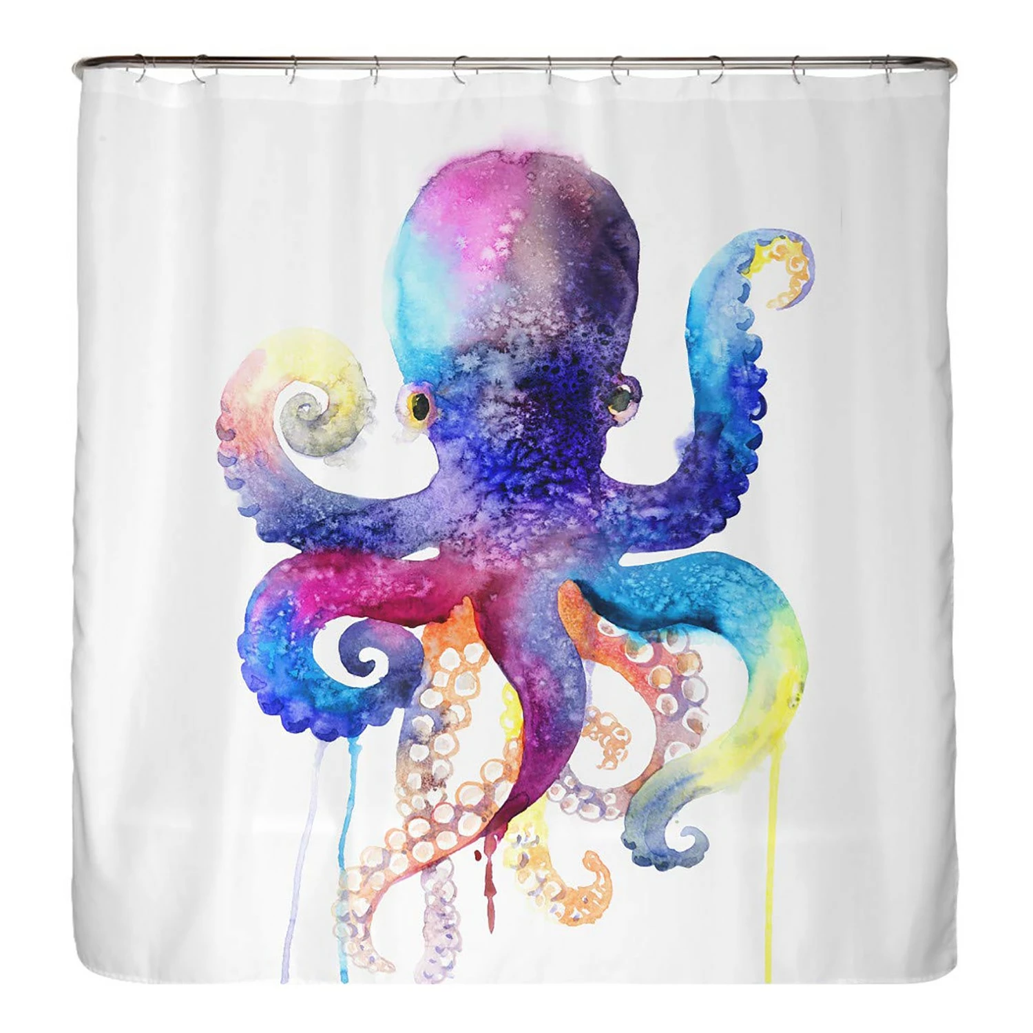 Arteneur Anti-Schimmel Duschvorhang Tintenfisch - Polyester - Mehrfarbig 3 Arteneur Anti-Schimmel Duschvorhang Tintenfisch - Polyester - Mehrfarbig