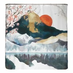 Arteneur Recycling-Duschvorhang Japan - Polyester - Mehrfarbig - 180 x 200 cm