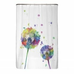 Arteneur Recycling-Duschvorhang Bunte Pusteblume - Polyester - Mehrfarbig - 120 x 200 cm