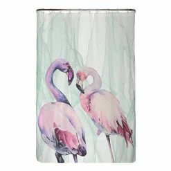 Arteneur Duschvorhang Loving Flamingos - Polyester - Mehrfarbig - 120 x 200 cm