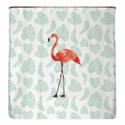 Arteneur Anti-Schimmel Duschvorhang Flamingo - Polyester - Mehrfarbig - 180 x 200 cm